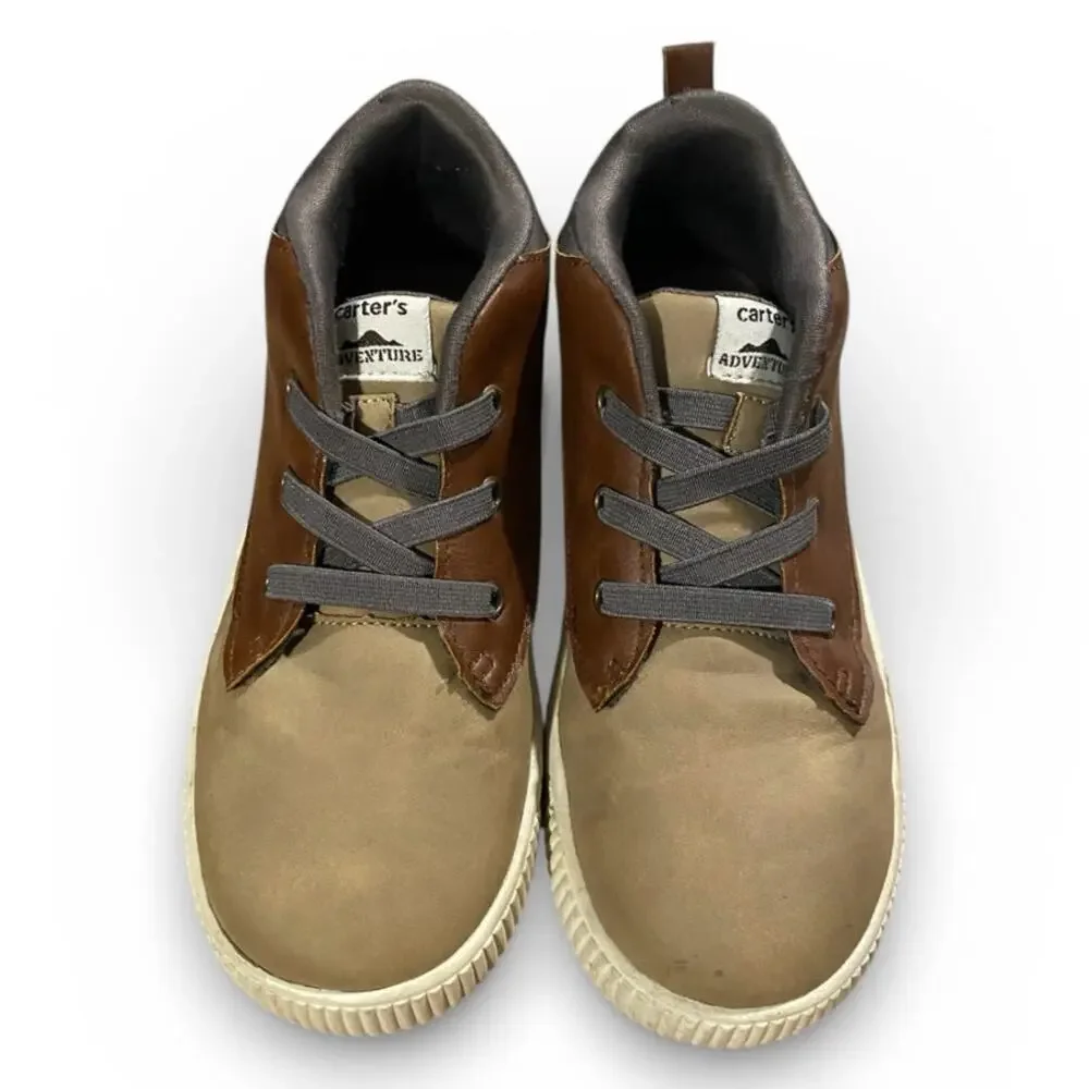 Carter's Boy's Oxford Ankle High 2M Brown Tan Lace Up Children's Shoe